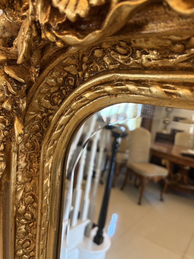 Outstanding Quality Antique Edwardian Carved Gilded Frame Wall Mirror - Image 12